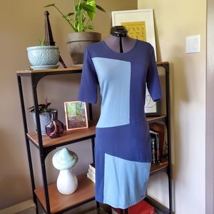 Numph Blue Geometric Dress
